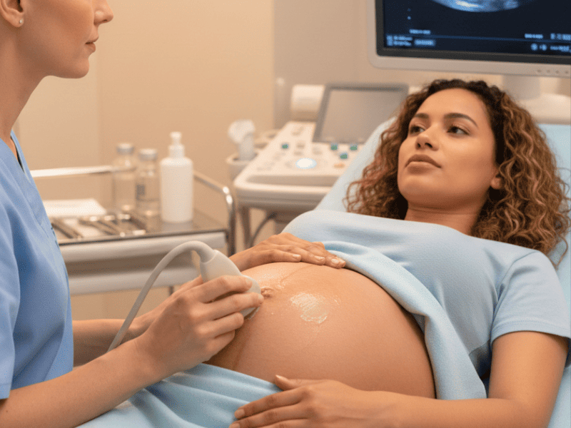Échographie d'une femme enceinte pendant sa grossesse