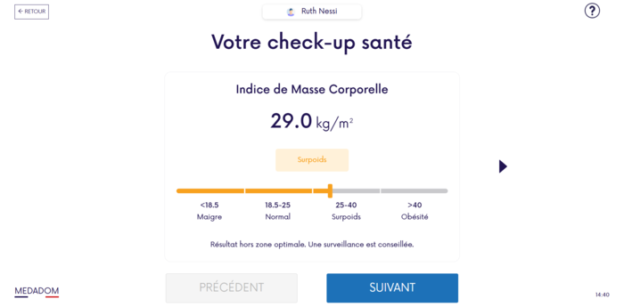Parcours Check-up Santé Indice de Masse Corporelle