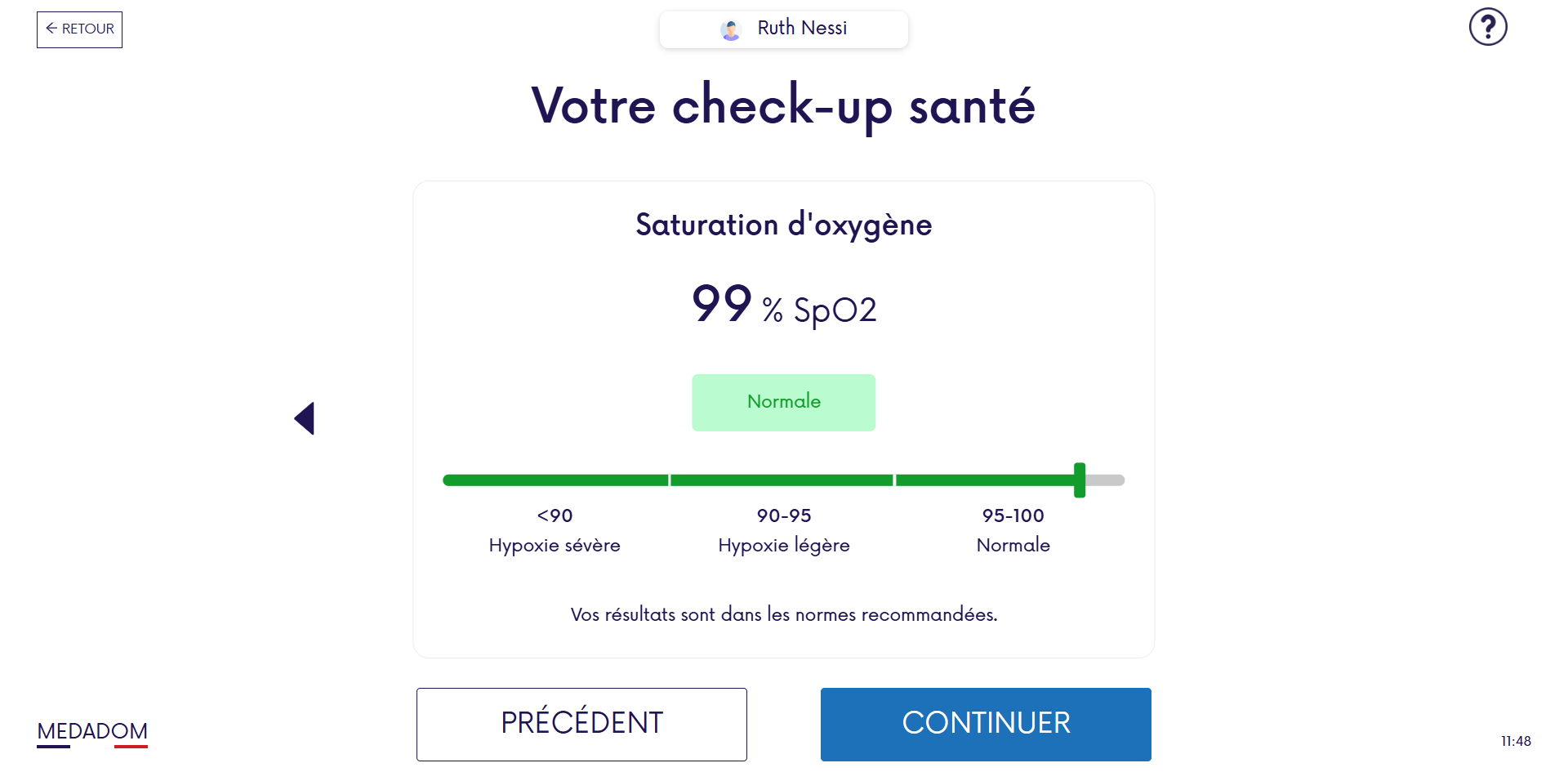 Parcours Check-up Santé Saturation d'oxygène
