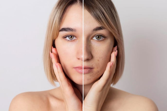 L’acné peut être le signe d’une peau stressée.