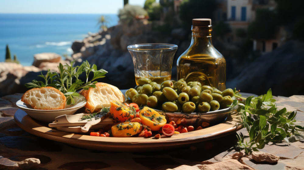 Aliments d'un régime méditerranéen pour la longévité des femmes. 