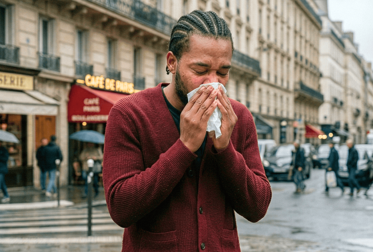 Soigner nez bouché  d'un homme